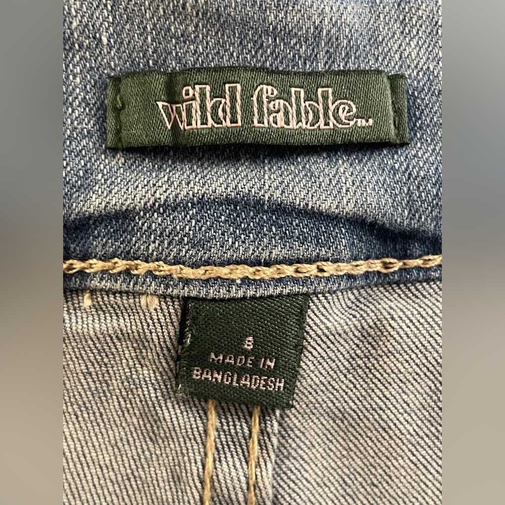 Wild Fable Denim Pleated Mini Cargo Skort Blue Size 8 - Picture 4 of 10